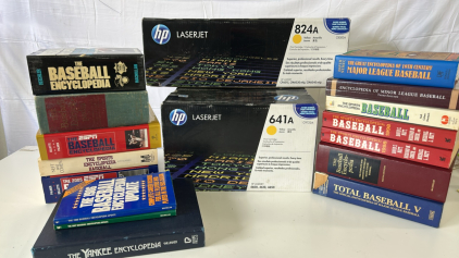 (2) HP 641A Yellow LaserJet Toner Cartridge (1) HP 824A Yellow LaserJet Toner Cartridge (15) Baseball Encyclopedia