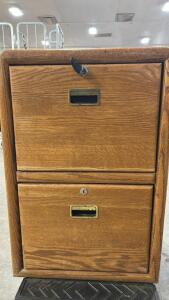 (1) 24inx20inx30in Wood 2 Drawer Filing Cabinet