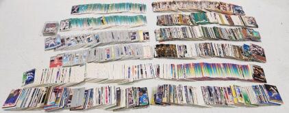 (1) Box Of Assorted 1989-1996 Hockey, Football, And Baseball Trading Cards