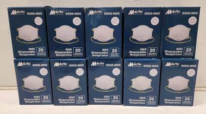 (10) Makrite 9500-N95 Disposable Respirators Box Of 20