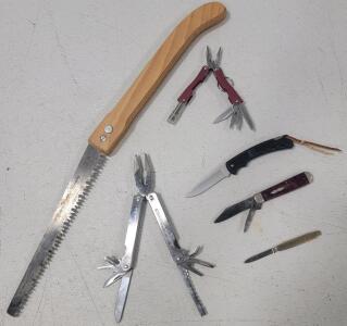 Knife, Hand Saw and Multitool Lot