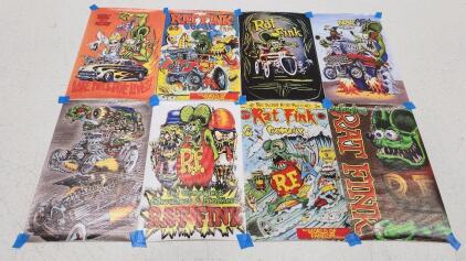 (8) Assorted Rat Fink Comic Canvas Cover Posters 11 3/4"H X 8"W