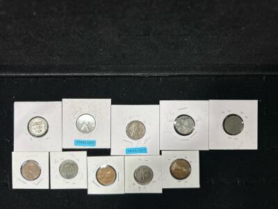 (3) Steel Cent Coins and more