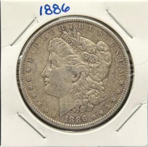 1886 Morgan Dollar, 90% Silver, Philadelphia Mint