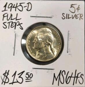 1945-D MS64FS Full Steps Silver Gem Nickel