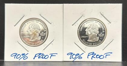 U.S. Mint 90% Silver Proof Quarters - Nevada 2006, New Mexico 2008
