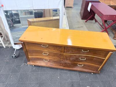 (1) 6-Drawer Dresser w/ Mirror-58&rdquo;Wx30&rdquo;Hx18&rdquo;D