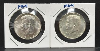 1964 Kennedy Half Dollar, United States Mint, 90% Silver, No Mint Mark