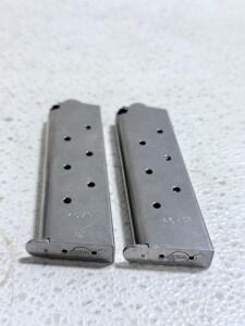 (2) Two Kimber Stainless Steel Magazines for a .45 ACP 1911-Style Pistol.