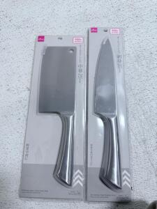 (2) Daiso New & Unopened Stainless Steel Chef Knives