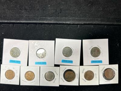 (4) Steel Cent coins and more