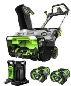 (1) EGO Power + Peak Power SNT2125AP 21 in. Single stage 56 V Battery Auger-Propelled Snow Blower Kit W/ 2-Battries & Charger