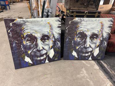 (2) Canvas Prints- Albert Einstein Prints 39.5&rdquo;x39.5&rdquo;