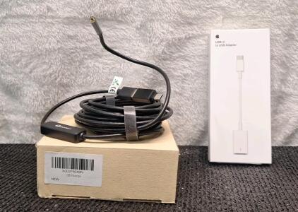 (1) USB Endoscope & (1) Apple USB-C To USB Adapter