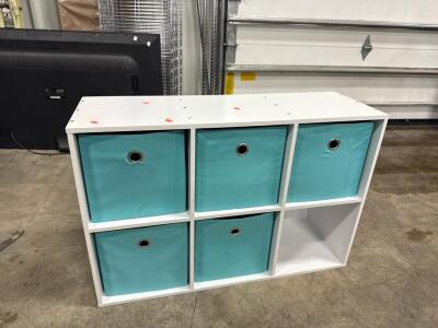 (1) 6-Cube Wooden Storage Organizer- 36&rdquo;Wx24&rdquo;Hx12&rdquo;D