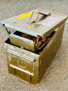 Metal Ammo Box With 7mm REM Ammunition (Unknown Quantity)