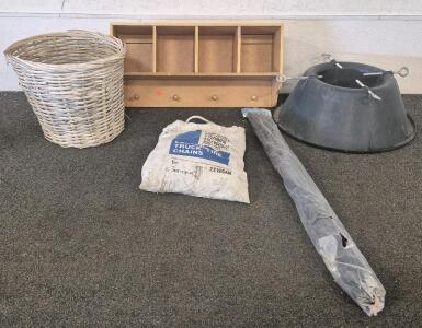 Coat Rack And Cubby, Woven Basket, Tree Stand, Display Floor Easel, Laclede Truck Tire Chains
