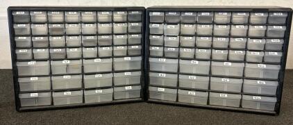(2) Akro- Mils 44 Drawer Plastic Storage Cabinet