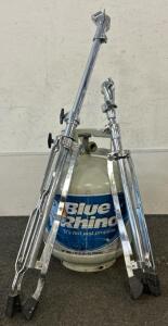 (1) Blue Rhino Propane Tank And (2) Vintage Tama Cymbal Stands