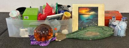 (1) Tool Box Filled With Various Tools, Home Decor, Soap, And More