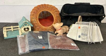 (1) Cat Bed, (1) Bird House, (1) Voyager Bag, And More