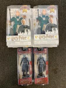 (2) Harry Potter Draco Malfoy Figurines, (2) Game Of Thrones Night Kings