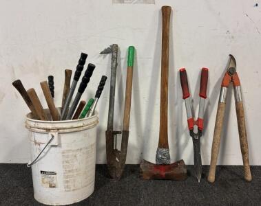 Antique Axe, Cattle Dehorner & More Tools