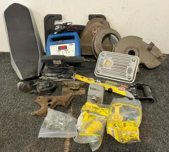 Motorcycle Parts, Battery Charger, Sander & More