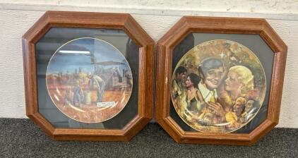 (1) &ldquo;The King And His Ladies&rdquo; Collectible Plate Framed And (1) &ldquo;Prairie Gold&rdquo; Collectible Plate Framed