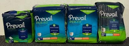 (4) Packs Of Prevail Daily Underwear & Underpads