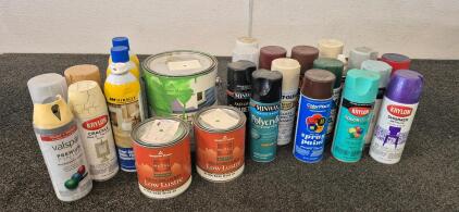 Paint Bundle! 3 Cans Green Color(1Gal, 1 Quart&times;2), Spray Paint(Multiple Colors), Grout Sealer, Clear Finish