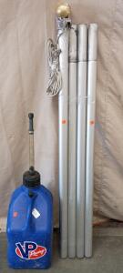 18' Flagpole, VP Racing 5 gal Gas Jug