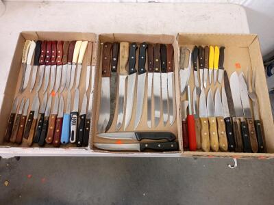 (3) Boxes of Knives, 53 Total