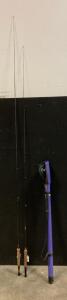 (3) Fishing Poles, One With Case