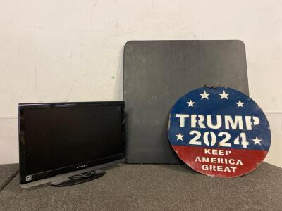 Dynex Tv (Works), 33 1/2&rdquo; L x 33 1/2&rdquo; W x 27&rdquo; H , Large Trump Sign