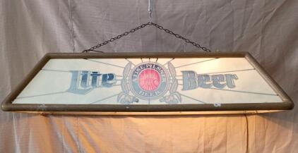 Vintage 1980's Miller Light Pool Table Light 47"L X 21"W X 12"H