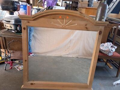 Landscape Washed Pine Framed Dresser Mirror 50"X45"