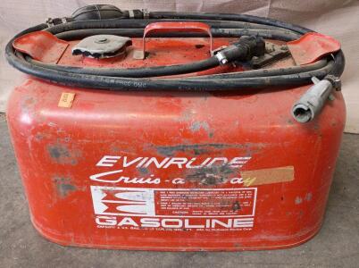 Vintage Evinrude Cruis-a-Day 6-gallon Metal Fuel Tank Designed for Outboard Boat Motors
