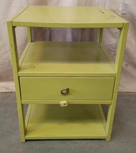 Green Vintage End Table w/Drawer 24"X18"X18"