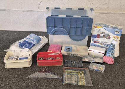 Space Bags, Sewing Accessories, Needles, Thread, Pins, Scissors, Rotary Tools, Measuring Squares, Playing Cards/ Games, Jewelry Making
