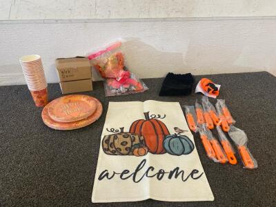 Thanksgiving And Halloween Decor, New Pumpkin Carving Kit, (2) Boxes Of Spiderwebs, And More