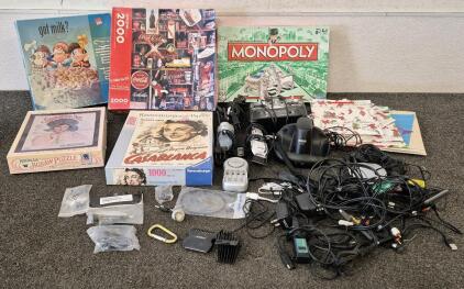 InterLink Elite Controler, 3 Electric Shavers, Chargers, Gift Bags, 4 Vintage Puzzles, Monopoly