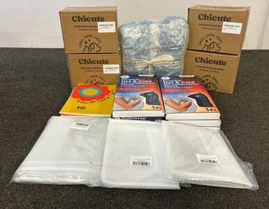 (6) Reusable Hot And Cold Gel Compression Sleeves, (4) Chicute Corduroy Fleec Blankets, And More