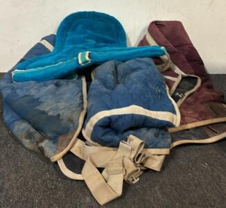 Horse Supplies / (2) Circley Horse Blankets, Fabric Saddle & More