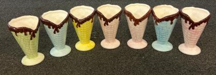 (7) Icecream Sundae Ceramic Glasses