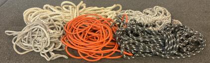 Various Different Ropes And (1) Extension Cord