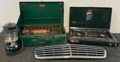 (2) Coleman 2-Burner Camp Stoves, Coleman Gas Lantern & Chrome Front Grille For Mercedes-Benz C-Class (W203)