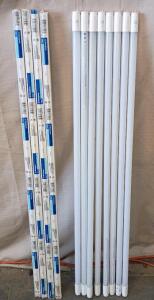 (8) 4' LED 14Watt GE Lamps, (4) 4' 28Watt Westinghouse T8 Florescent Lamps