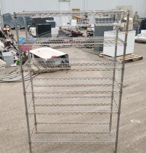 Metal Wire Shelving Unit, 6 Shelves, Approx. 72x48x18 in, Silver