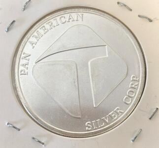 Troy 1oz .999 Fine Silver Pan American Silver Corp Coin